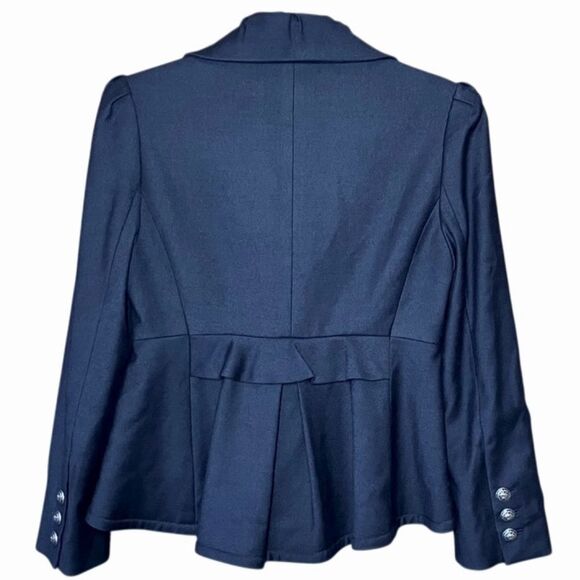 Juicy Couture Wool Blend Fit and Flare Jacket in Navy Blue/Silver Women’s S/P - Picture 3 of 6
